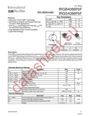 IRGB4086PBF datasheet  